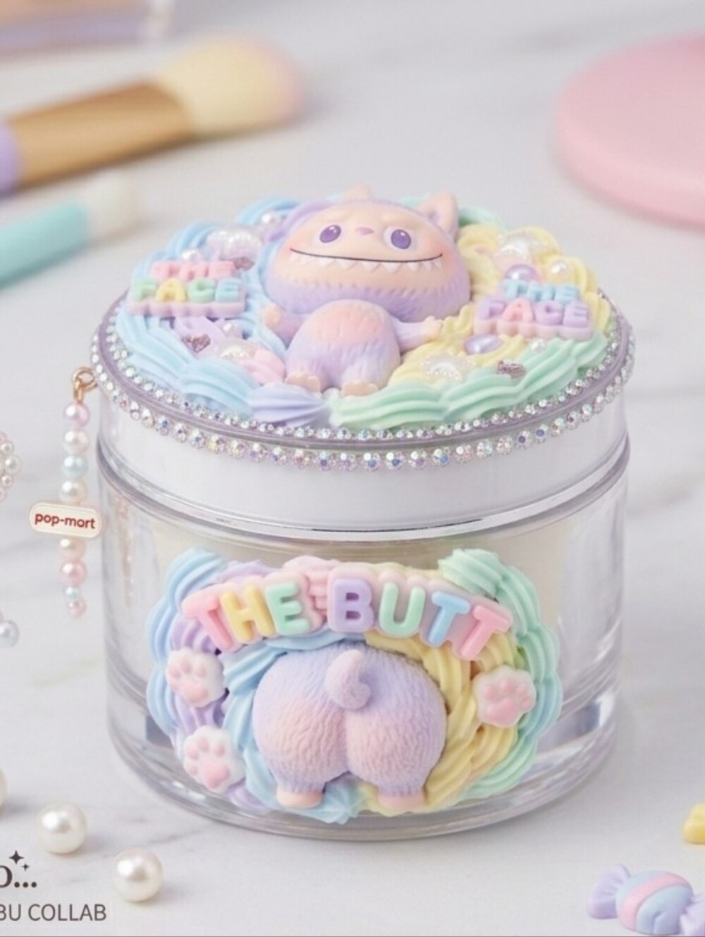 🔖sold Handmade Pop-Mart x Labubu Glow Cream Rainbow Decorative Skincare Cream